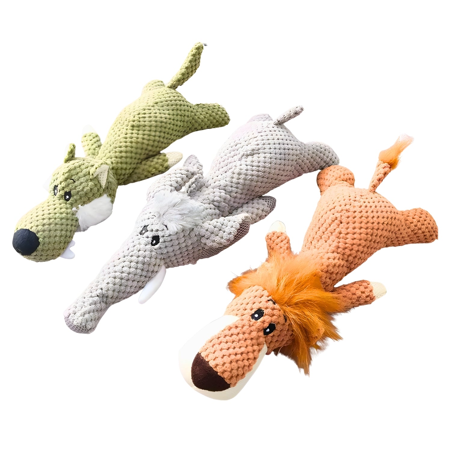 Squeaky Plush Dog Toy - Puppy Teething & Dental Cleaning Molar Toy