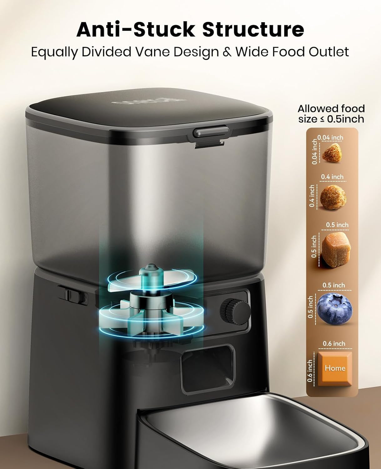 Automatic Cat Feeder, Wifi Cat Food Dispenser with App Control, Auto Cats Feeder Automatic for Dry Food, Smart Pet Food Dispenser with Portion Control for Small Pets Indoor